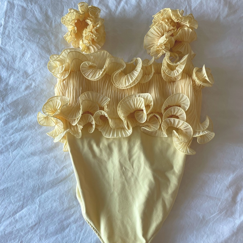Free People For The Frill of It Bodysuit in Yellow size XS